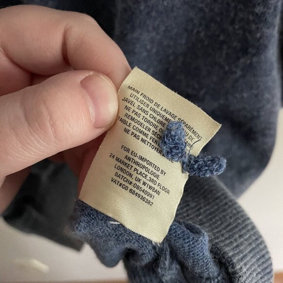 Moth Anthropologie S Blue Tie Dye Alpaca Blend Slouchy Dolman Cowlneck Sweater - Picture 9 of 10